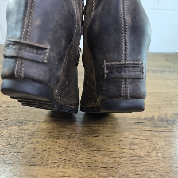 Sorel Joan Of Artic Wedge Mid Patina Brown Boots - Picture 6 of 12